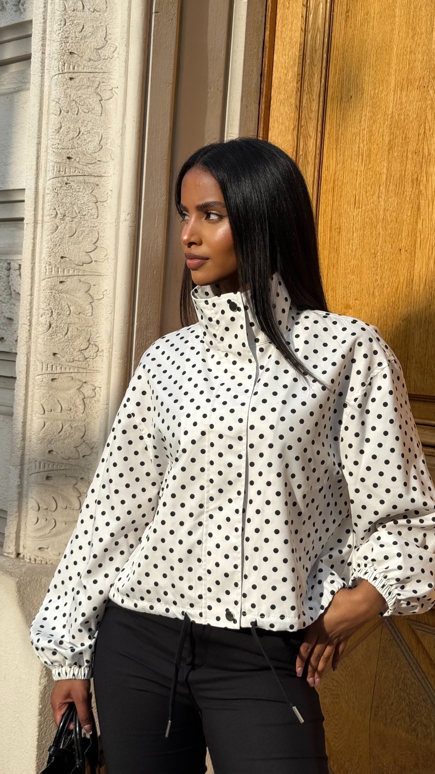 Veste matelassé à pois