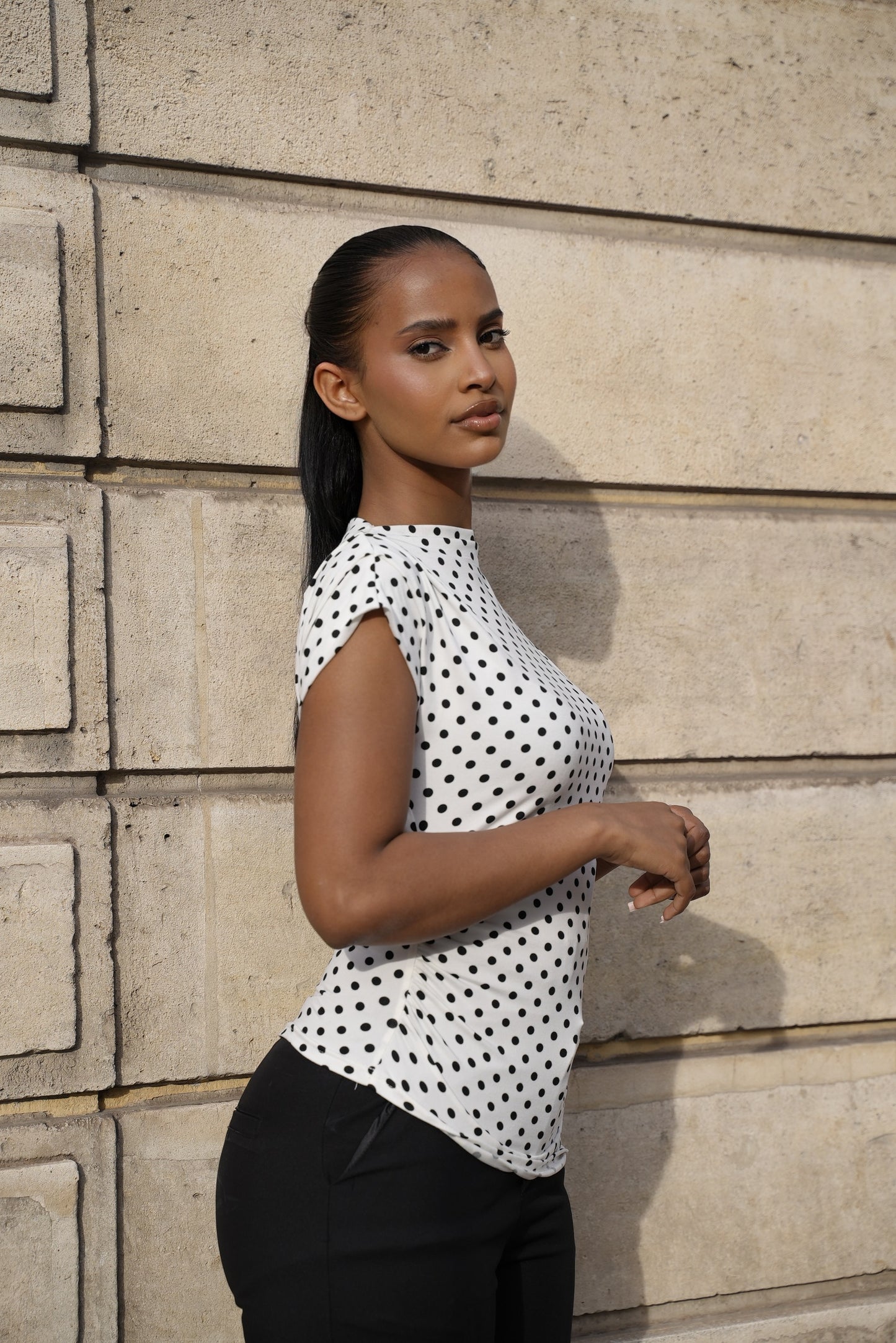 Top cintré à pois
