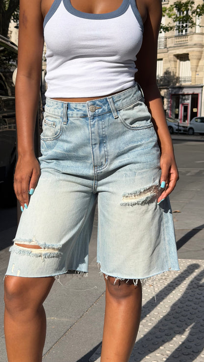 Bermuda en jean [ Bleu]