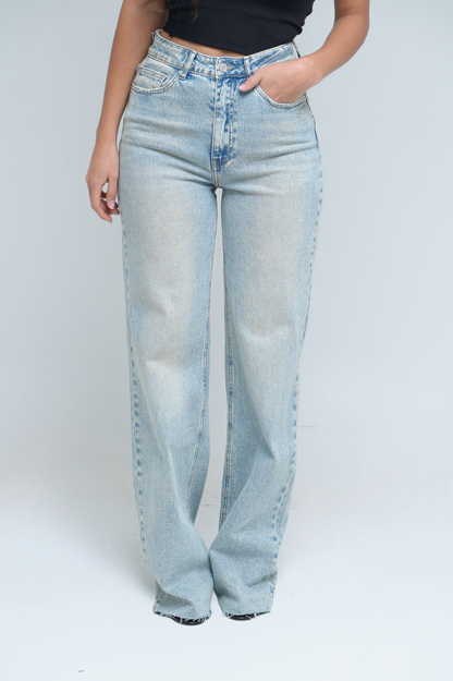 Jean wide leg délavé Tall