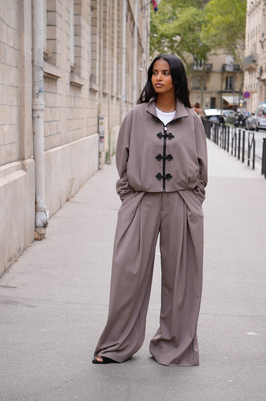 Veste inspi à crochet [Taupe]