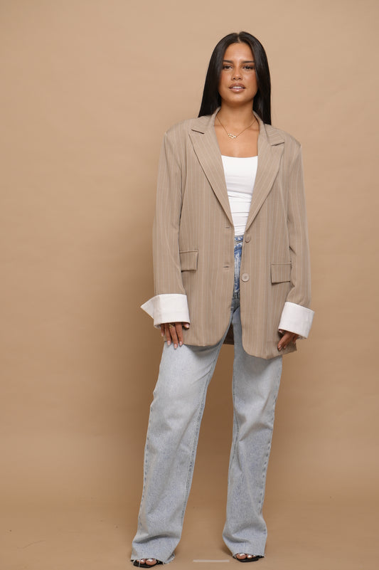Blazer à rayure [ marron]
