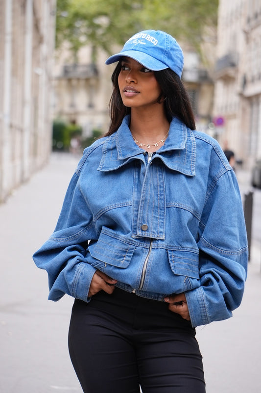 Veste en jean [Bleu moyen]