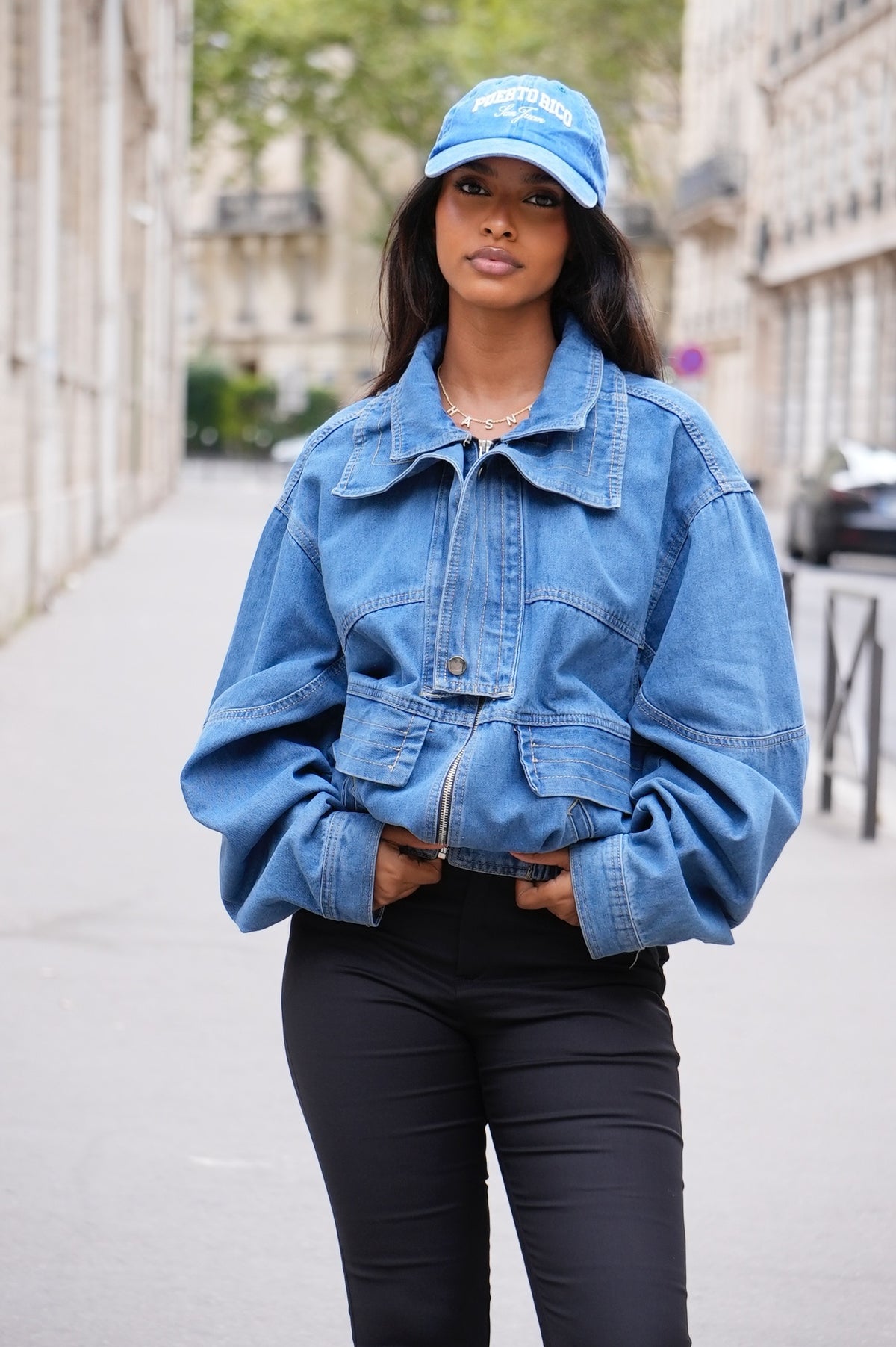 Veste en jean [Bleu moyen]