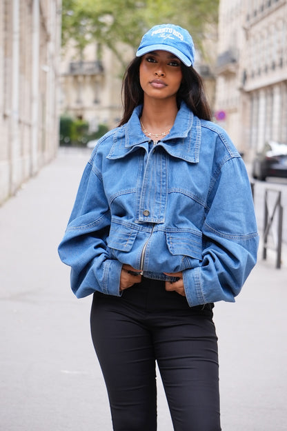 Veste en jean [Bleu moyen]