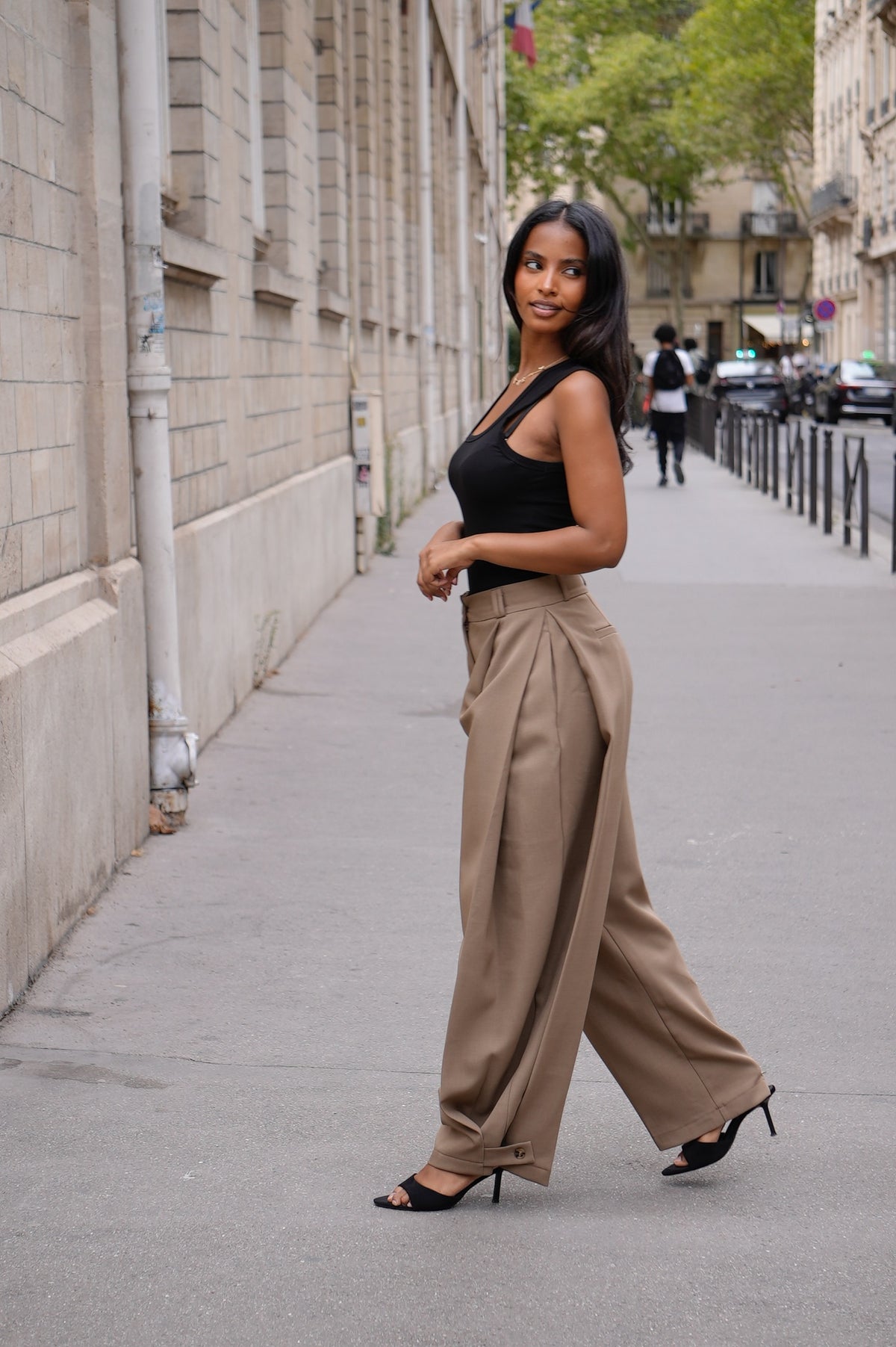 Pantalon effet [ Taupe]