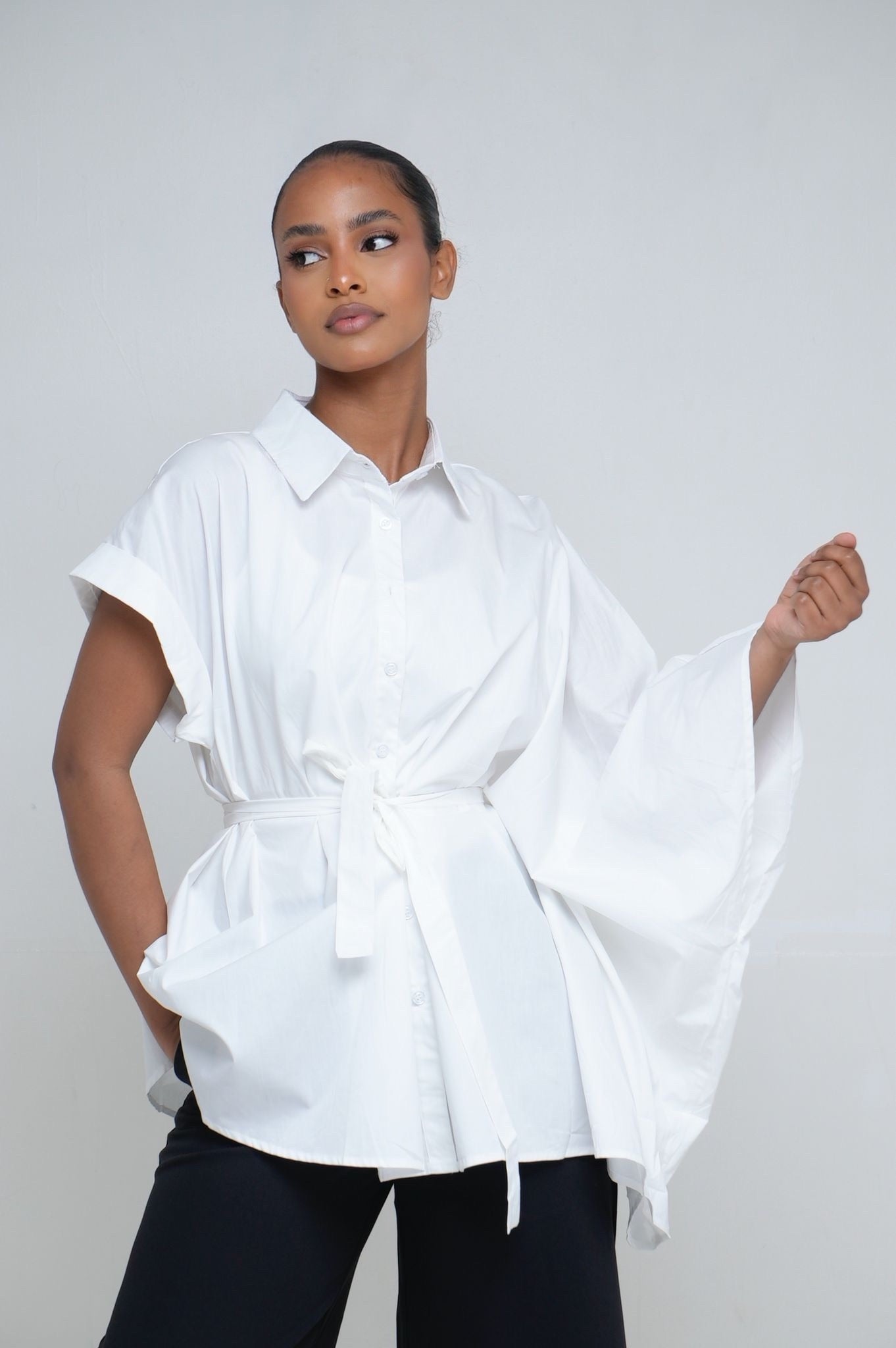 Chemise asymétrique [ Blanc]