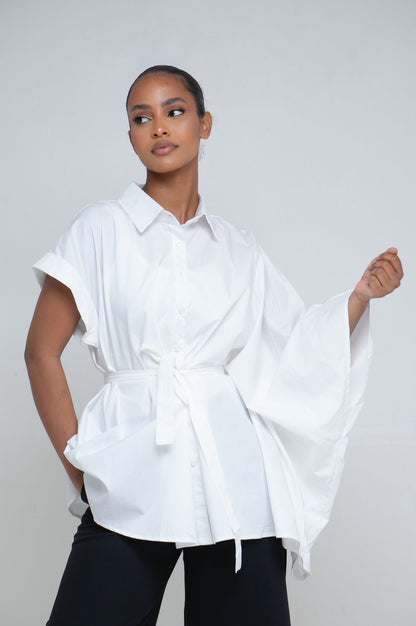 Chemise asymétrique [ Blanc]