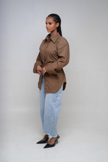 Chemise épaulette [Marron]