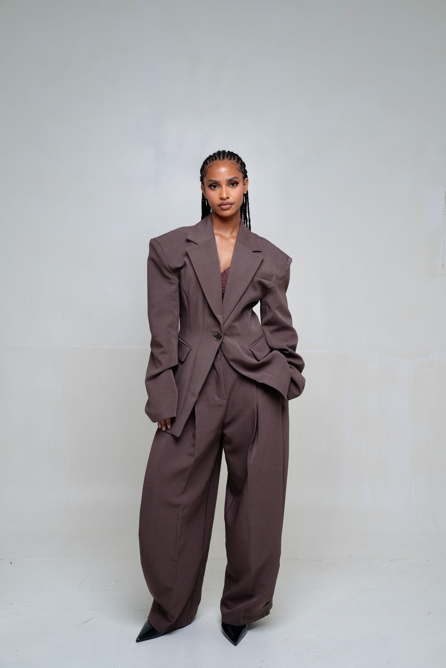 Pantalon effet [ Marron]46