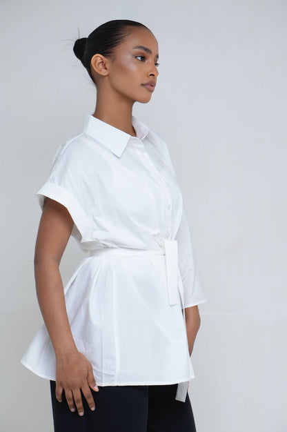 Chemise asymétrique [ Blanc]