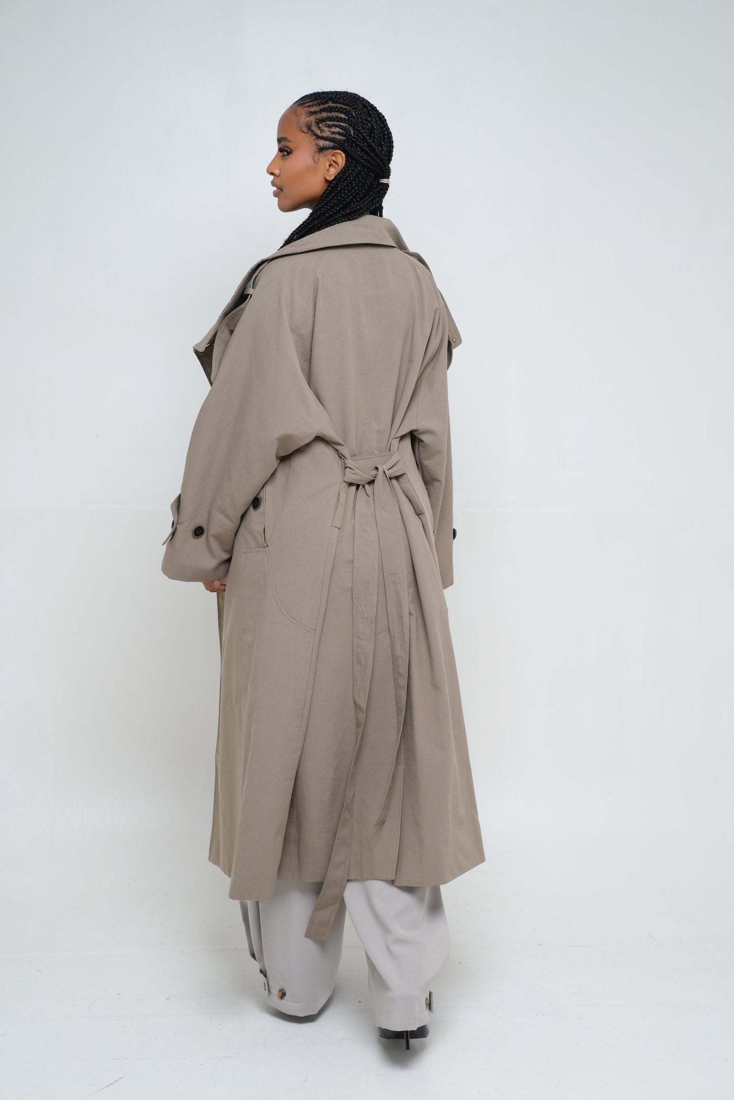 Trench asymétrique [Beige/ Kaki]