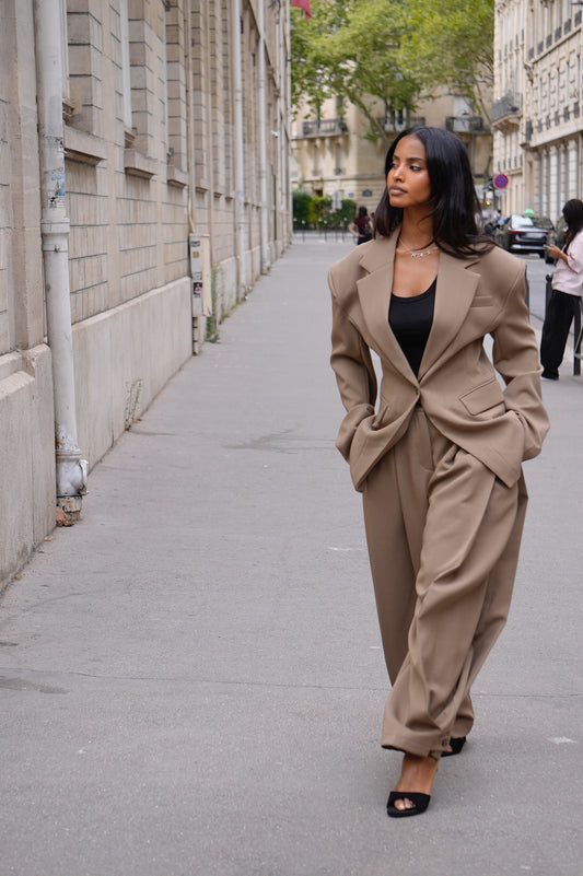 Pantalon effet [ Taupe]