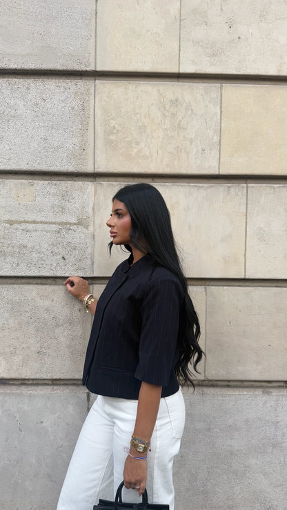 Veste courte à manches [ Bleu ]