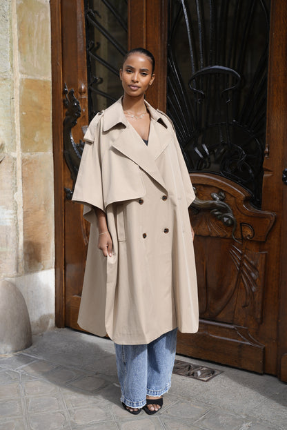 Trench cape [Taupe]