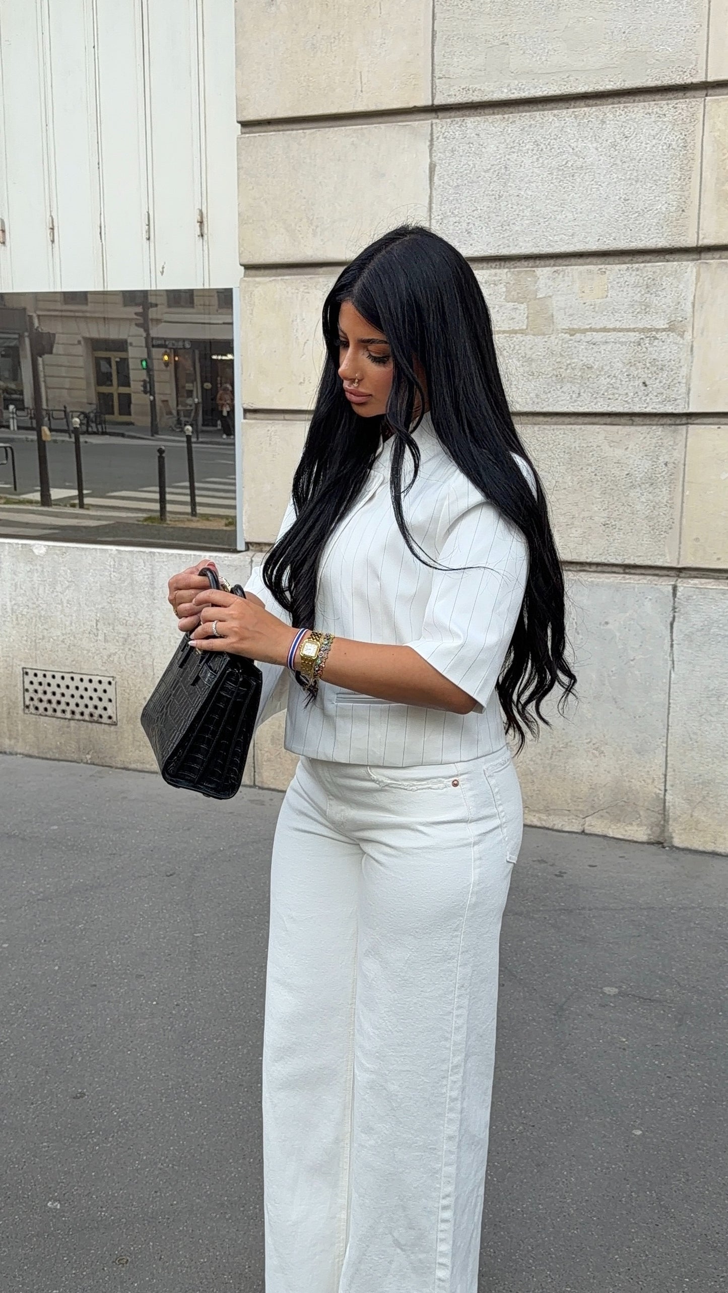 Veste courte à manches [ Blanc]