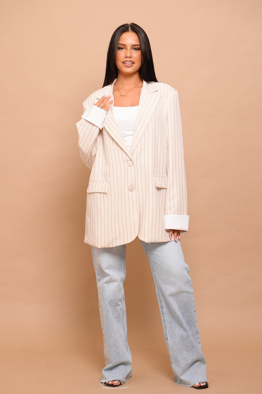 Blazer à rayure [ Ecru]