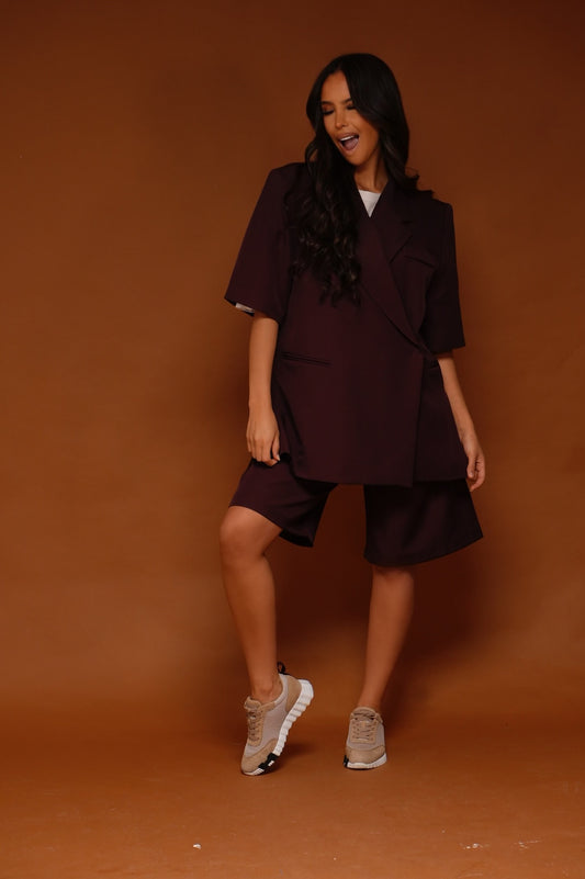 BLAZER manches courtes [ Aubergine]
