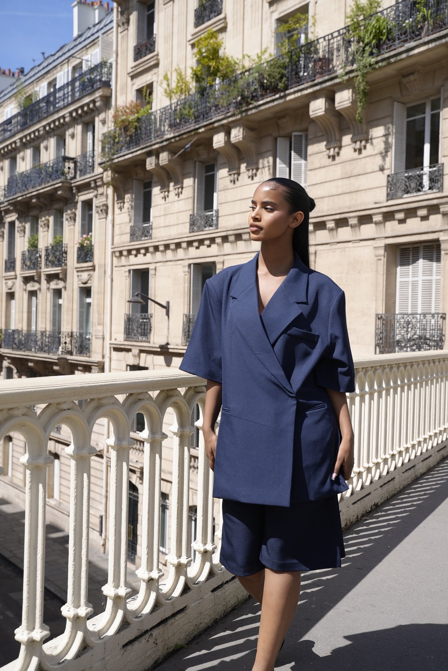 BLAZER manches courtes [ Bleu]