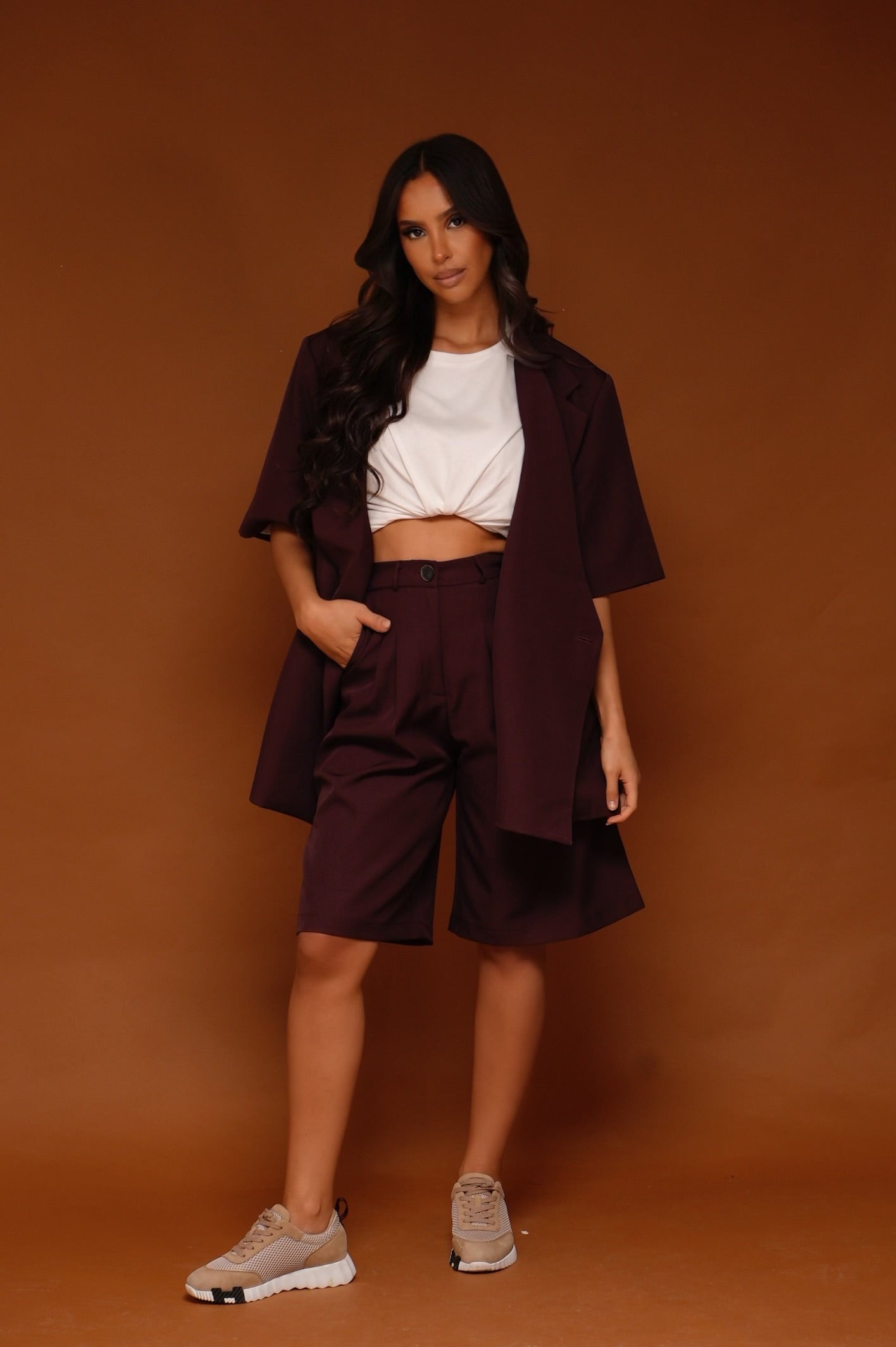 BLAZER manches courtes [ Aubergine]