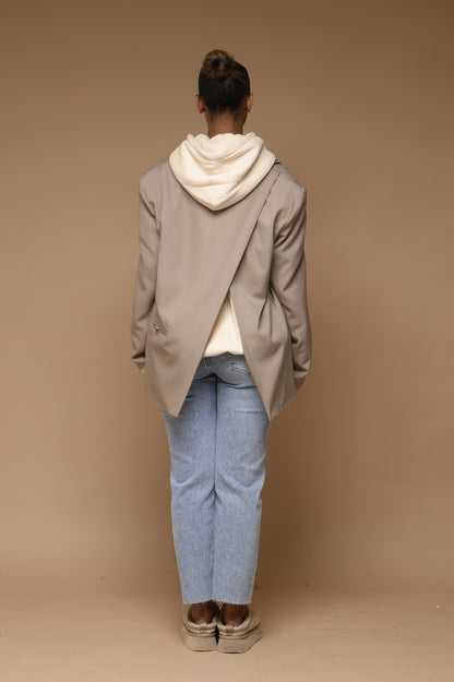 Blazer a fente oversize [ Beige]