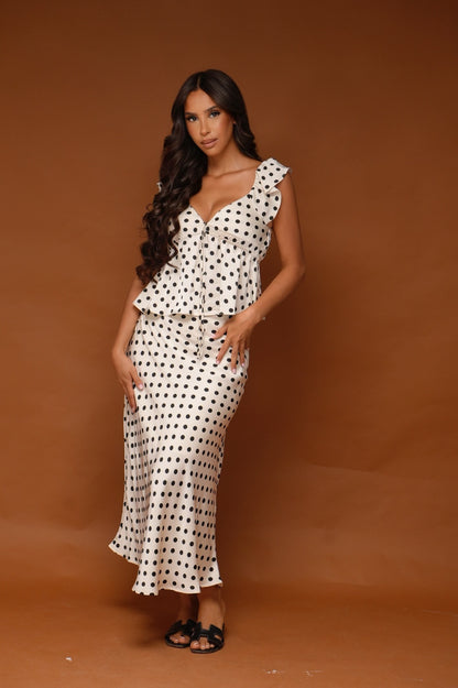 Ensemble à pois [ Beige ]