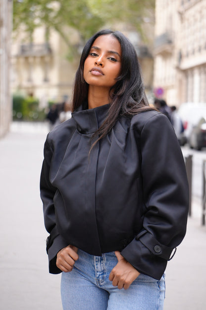 Veste matière satin