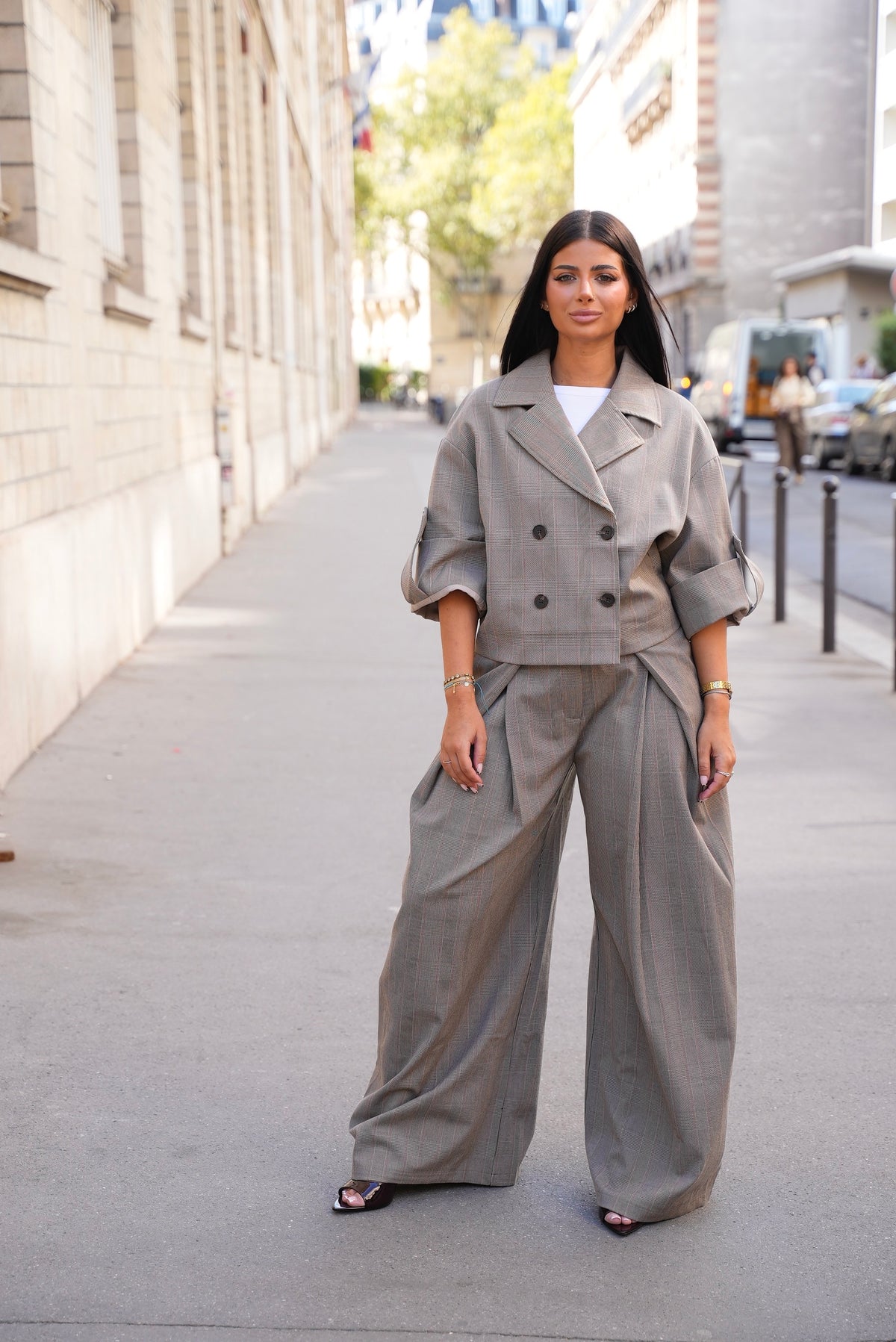 Pantalon asymétrique [ À carreaux]