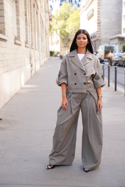 Pantalon asymétrique [ À carreaux]