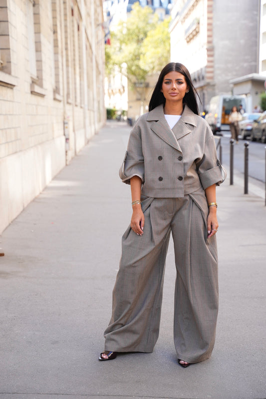 Pantalon asymétrique [ À carreaux]