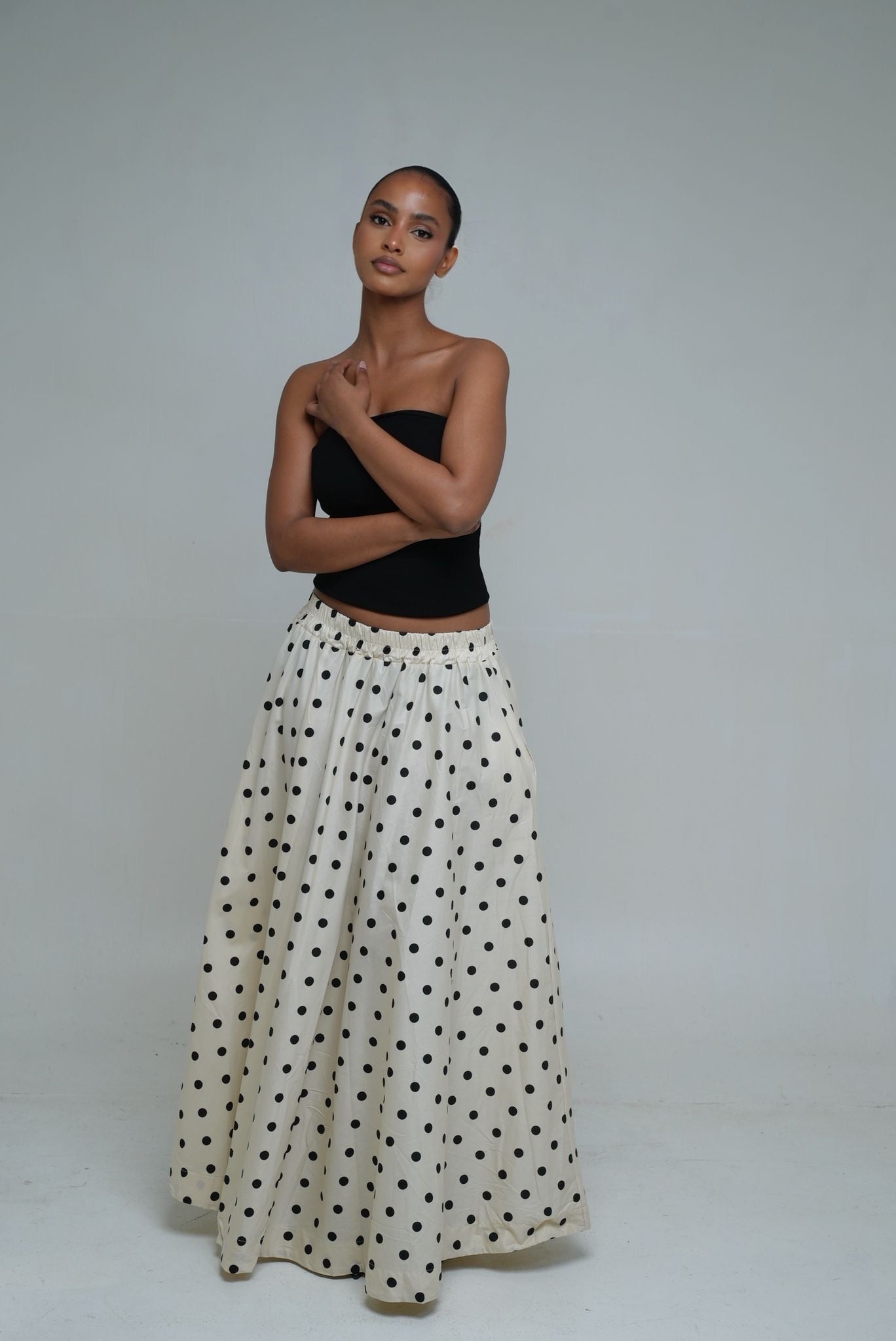 Jupe à pois [ Beige]