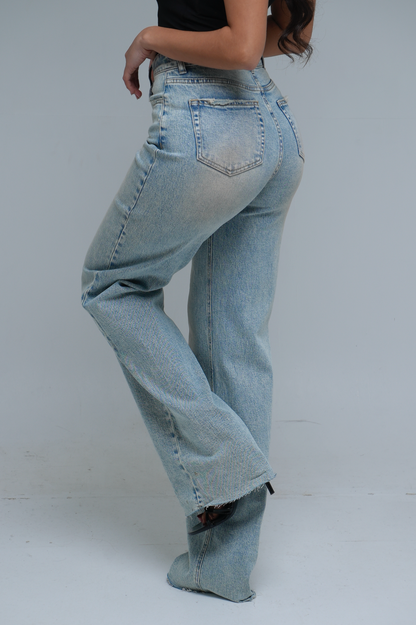 Jean wide leg délavé Tall
