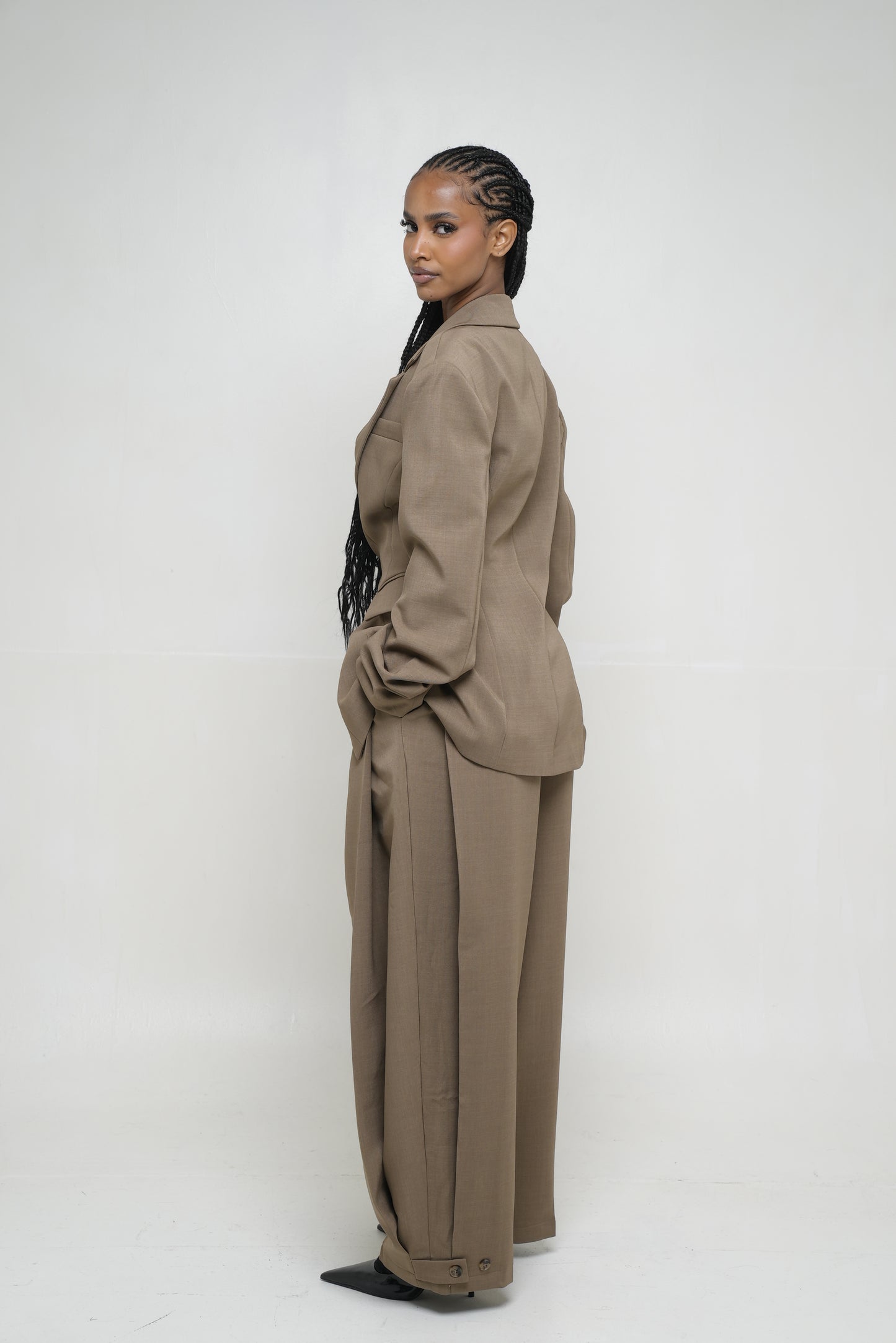 Pantalon effet [ Taupe]46