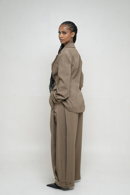 Pantalon effet [ Taupe]46