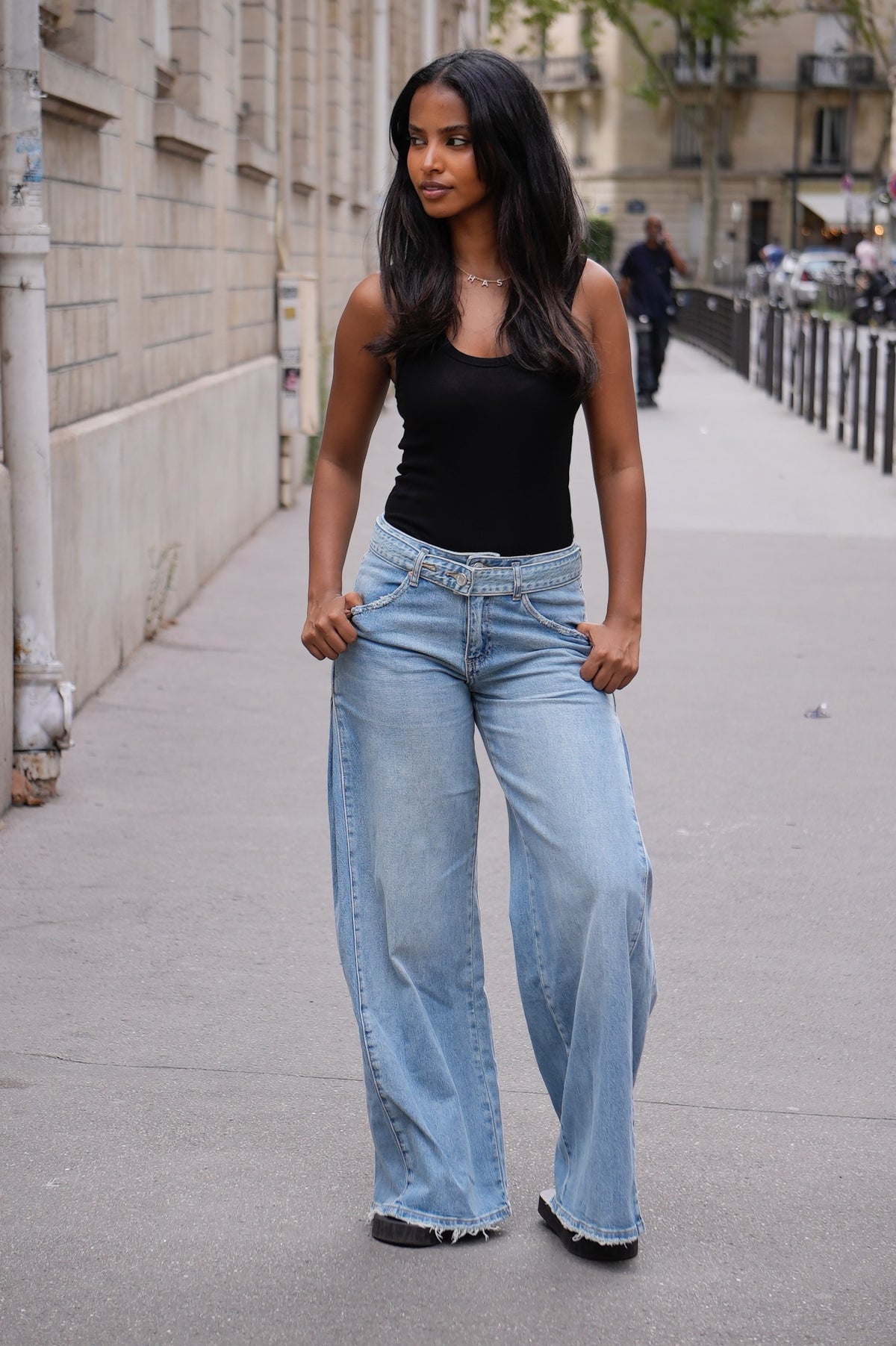Jean out side