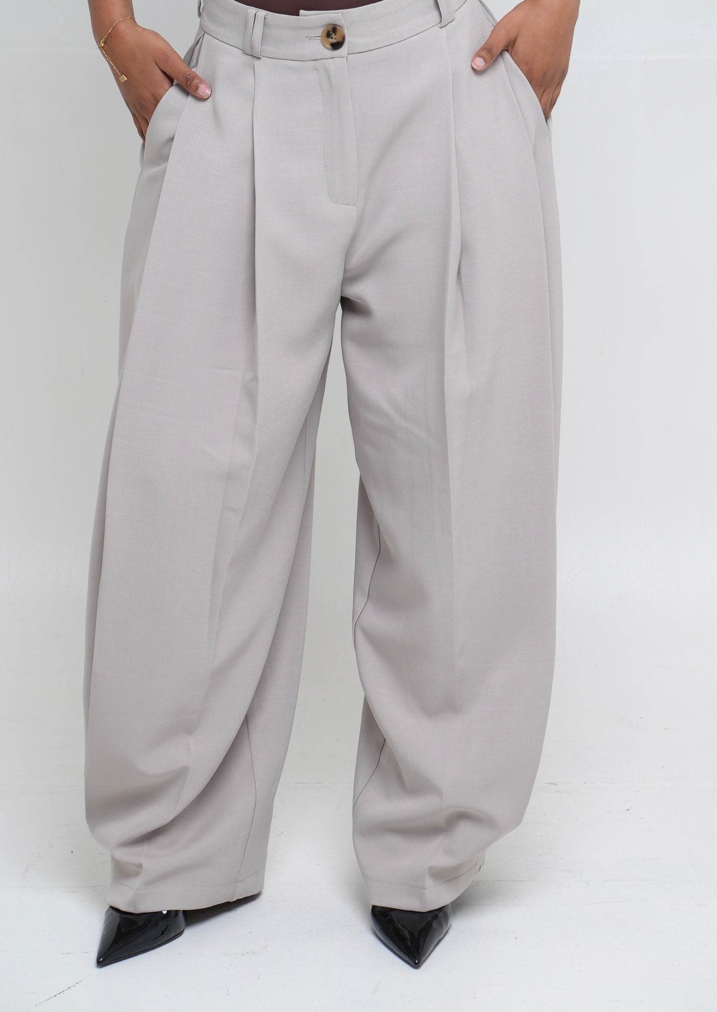 Pantalon effet [ Gris clair]46
