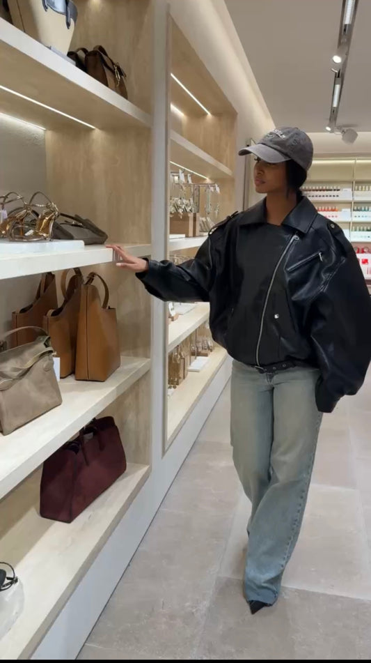 Veste en similicuir [ Noir]