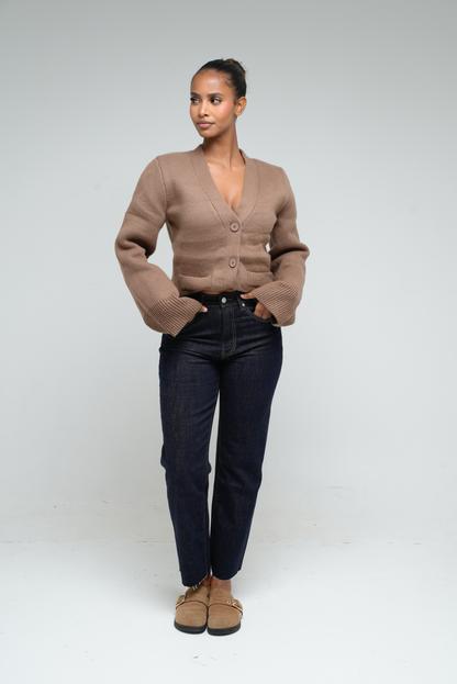 Jean mom fit [ Bleu brut]