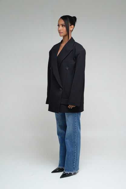 Blazer oversize croisé [ Noir]62