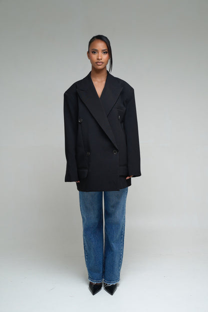 Blazer oversize croisé [ Noir]62