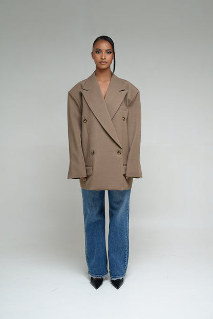 Blazer oversize croisé [ Camel ]