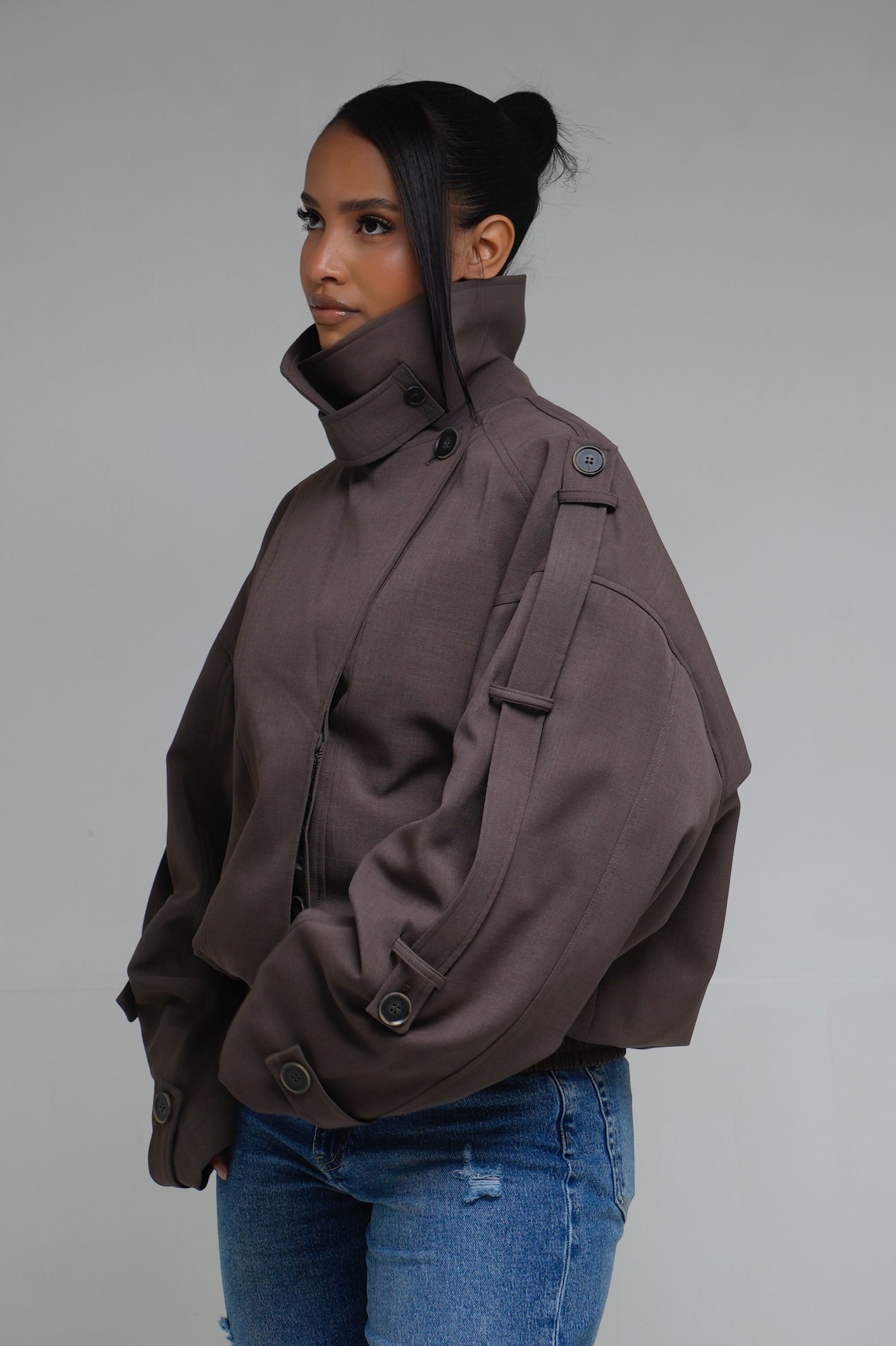 Veste asymétrique [Marron]