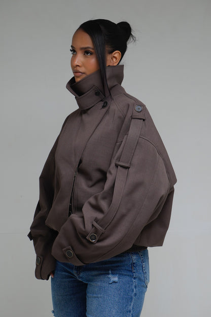 Veste asymétrique [Marron]