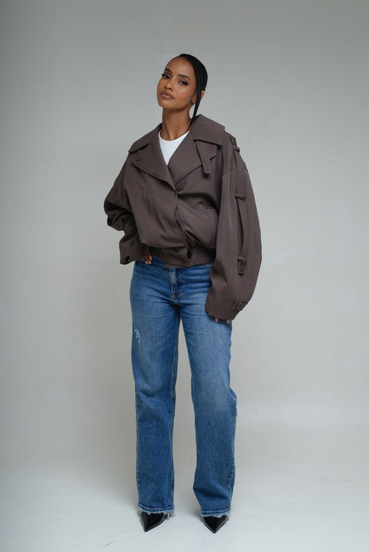 Veste asymétrique [Marron]