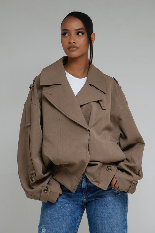 Veste asymétrique [ Camel]