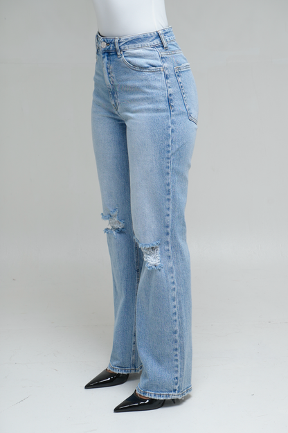 Jean déchiré [ Bleu clair]