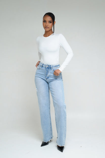 Jean coupe droite [Bleu clair]