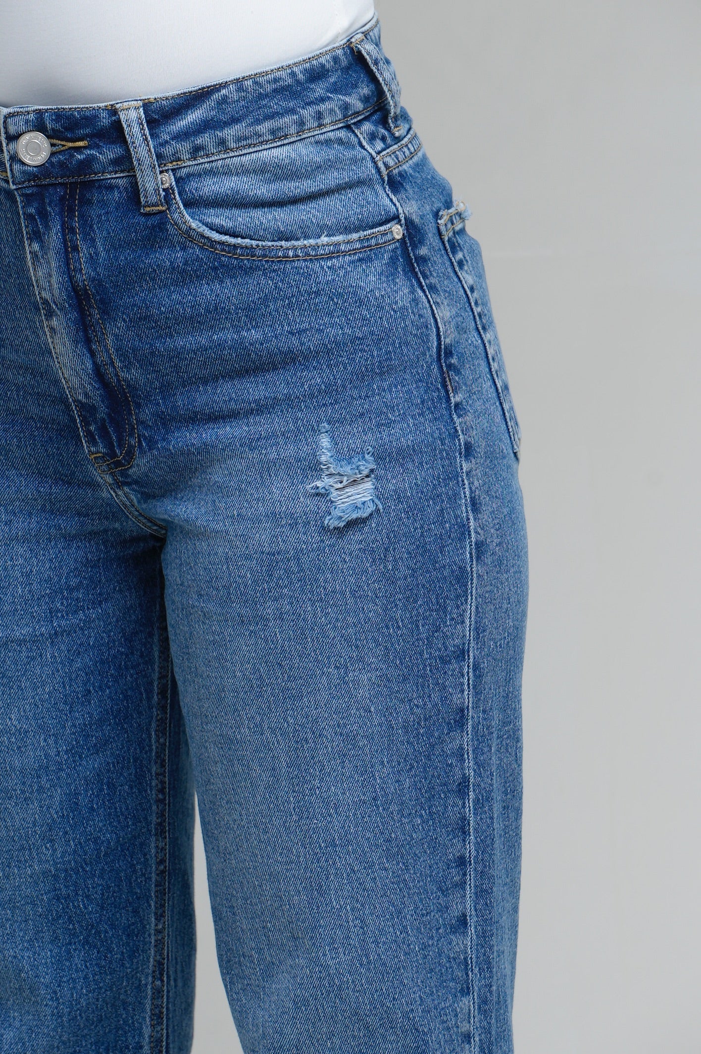Jean coupe droite [Bleu moyen]