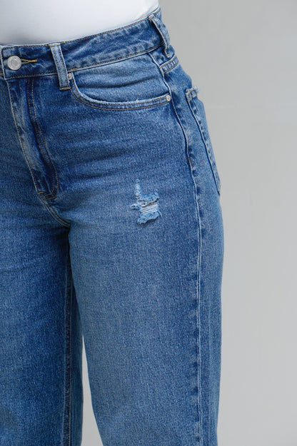 Jean coupe droite [Bleu moyen]