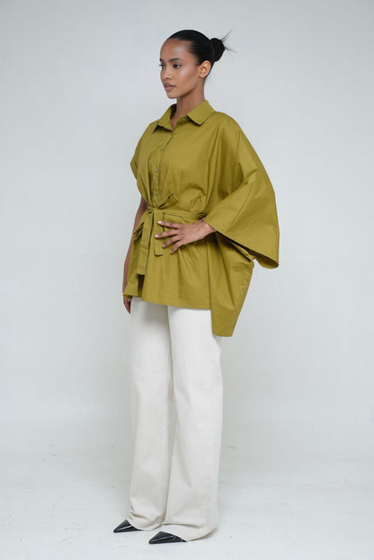 Chemise asymétrique [ Vert olive]